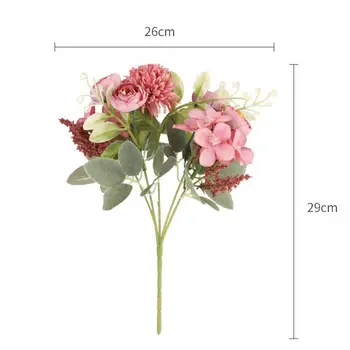 Nu Ofilire 1 Buchet Drăguț de Nunta Recuzită Fals Buchet de Flori Artificiale Decorative Flori de Ochi-prinderea de masa Decor de Masă Angro