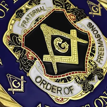 Ochiul Care Vede Tot De Dumnezeu Masonic Placat Cu Maestru Mason Francmasoneria Frăția Moneda Meserii De Afaceri De Colectare De Cadouri