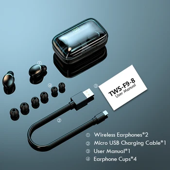 Oringinal F9 Tws Căști fără Fir 5.0 Căști de Amprente Touch Căști HiFI Stereo În ureche Căști Căști pentru sport