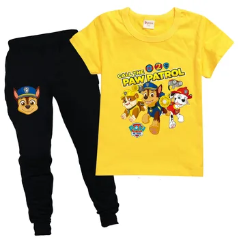 PAW PATROL Copilul set haine copii Haine de Vară Set casual sport costum copil Haine anime tricou +Pantaloni de Costum