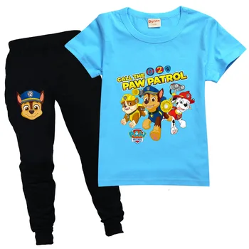 PAW PATROL Copilul set haine copii Haine de Vară Set casual sport costum copil Haine anime tricou +Pantaloni de Costum 3