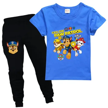 PAW PATROL Copilul set haine copii Haine de Vară Set casual sport costum copil Haine anime tricou +Pantaloni de Costum 5