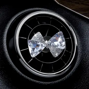 Parfum Clip Bowknot Forma Miros Bun Faux Cristal Mini-Vehicul de Evacuare a Aerului Parfum pentru Accesorii Auto Interior 0