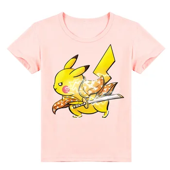Pokemon Vara Fata Băieți Copil cu Maneci Scurte T-shirt pentru Copii Pikachu Școală Acasă Casual Tricou Topuri Tricouri Haine 0