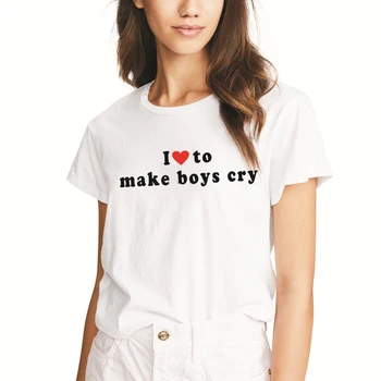 Porzingis vara t-shirt, cu sloganuri îmi PLACE SĂ FAC BĂIEȚII PLÂNG de sex feminin tricou alb de bumbac tee topuri femeile