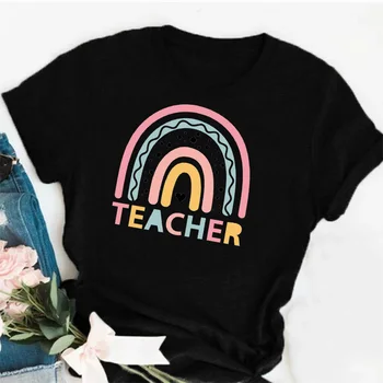 Profesorul dragoste tricouri Curcubeu de Imprimare Femei T Shirt Profesor Cadou Maneci Scurte Harajuku Feminin Topuri Tumblr Îmbrăcăminte Ropa De Mujer