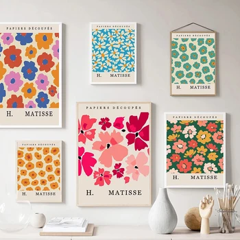 Rezumat Matisse Flori Frunze Postere Si Printuri De Flori De Cires Nordic Arta De Perete Panza Pictura Imagini Pentru Living Decorul Camerei