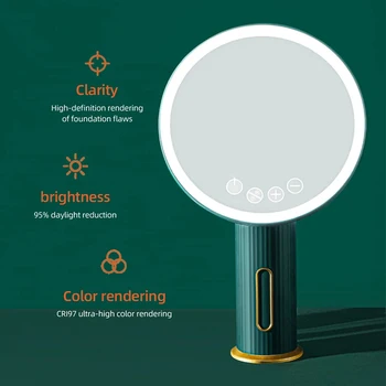 Reîncărcabilă LED Rotund Oglindă Cosmetică 3 tipuri de Lumini Acasă Ia-Out Desktop Machiaj Lumină Rotație Inteligent Oglindă