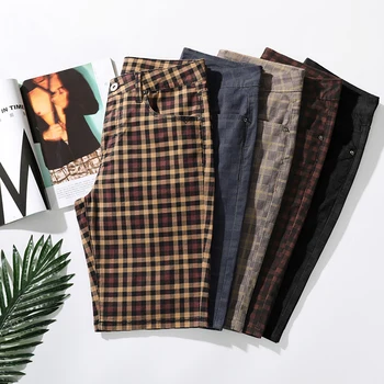 SHAN BAO Usoare Montarea Direct de Moda pantaloni Scurți de Vară 2021 Brand Clasic de Tineret Men ' s Bumbac Stretch Carouri pantaloni Scurți Casual