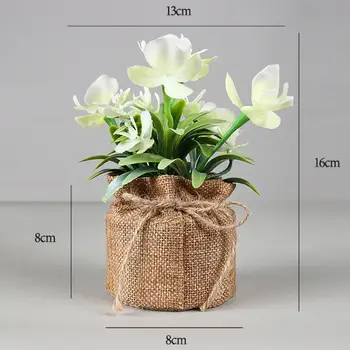 Sac de cânepă combinație de simulare de ghivece cu plante de decor Acasă decor de birou de simulare de flori de simulare mici ghivece cu plante 0