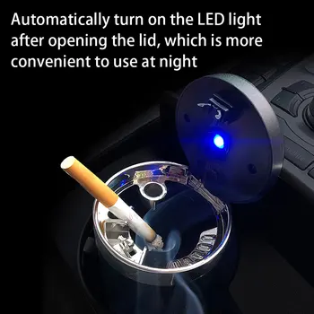 Scrumiera auto cu LED-uri de Lumină de Tip Push decoratiuni interioare creative multifunctional Auto Vehicul Țigară Scrumiera Suport Decor RV