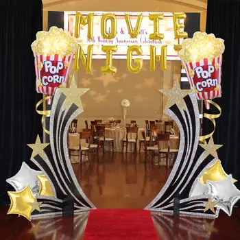 Seara De Film Cu Tematică Decor Petrecere De La Hollywood Pe Covorul Roșu De Partid Consumabile Balon De Folie Pentru Petrecerea Premiilor Oscar, Eveniment Premii Ceremonia De Noapte 2