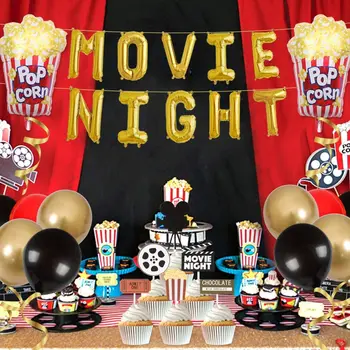 Seara De Film Cu Tematică Decor Petrecere De La Hollywood Pe Covorul Roșu De Partid Consumabile Balon De Folie Pentru Petrecerea Premiilor Oscar, Eveniment Premii Ceremonia De Noapte 4