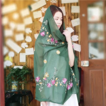 Simplu Broda Florale Vascoza Șal Eșarfă De la Indian Bandană Lenjerie de pat din Bumbac Eșarfe și Împachetări Moale Foulard Musulmane Hijab Capac 2