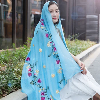 Simplu Broda Florale Vascoza Șal Eșarfă De la Indian Bandană Lenjerie de pat din Bumbac Eșarfe și Împachetări Moale Foulard Musulmane Hijab Capac 4