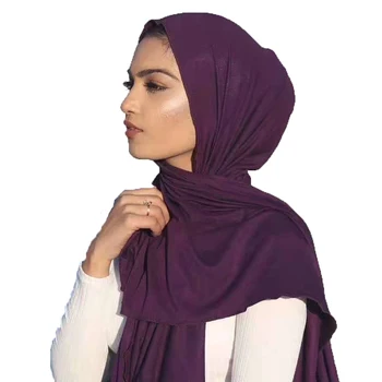 Trendy Modal Jersey Bumbac Hijab Esarfa Femei Islamice Africa Șaluri Văl Bentita Musulman Simplu Moale Turban Cap Împachetări 0