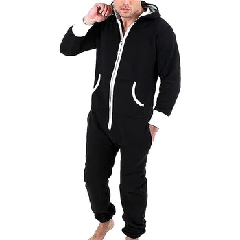 Unisex Sleepwear Jumsuits Hanorac Cu Buzunare Cu Fermoar Onesies-O Singură Bucată Solid Pijamale Homewear Maneca Lunga Casual Pijamale Pijamale