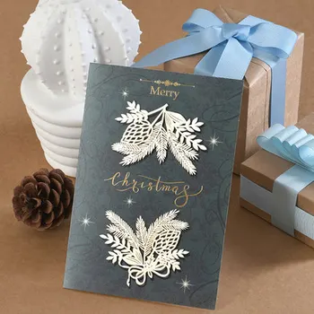 Vintage felicitare de Crăciun cu Laser Tăiat Ornament Card Cadou Mesaj de Sezon Felicitare 0