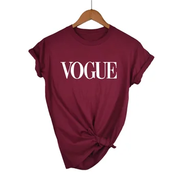 Vogue Scrisoare Print T Camasa Femei Maneca Scurta O Vrac Gât Roșu Tricou De Vară 2020 Femei Tricou Topuri Camisetas Mujer 0