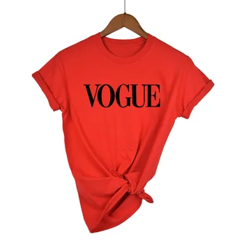Vogue Scrisoare Print T Camasa Femei Maneca Scurta O Vrac Gât Roșu Tricou De Vară 2020 Femei Tricou Topuri Camisetas Mujer 5