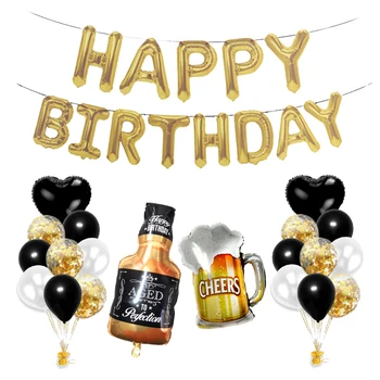 Whisky, Bere, Baloane Folie Set Happy Birthday Party, Decoratiuni Copii, Copil De Dus Heliu Globos Eveniment Nunta Consumabile Partid 3