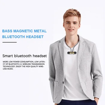 Wireless Bluetooth 4.2 Căști Sport De Susținere Magnetic Căști Stereo Auriculare Muzica Metal Cu Cască Cu Microfon Pentru Xiaomi