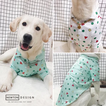 XL-XXXXL Mare Câine Haine de Vară Și de Toamnă Pijamale de Aur Casual Îmbrăcăminte Mare Câine Labrador Samoyed de Companie Camasa Sacou 2