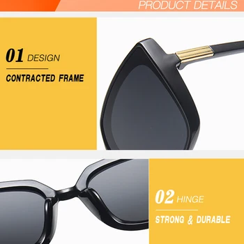 ZUEE 2020 ochelari de Soare Retro de Înaltă Calitate Cateye Designer de Ochelari Pentru Femei/Bărbați Supradimensionat Ochelari Pătrați de Lux Oculos De Sol