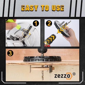Zezzo® Reglabil Stantare Văzut E 901 45-130mm pentru prelucrarea Lemnului Reflectoarelor Farfurie de Plastic de Deschidere Tripla Blade Design Neted Tăiat Instrument