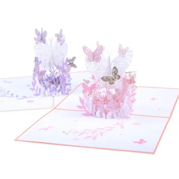 Ziua mamei Flori Fluture Coș de Flori Binecuvântare Hârtie 3D Sculptură-3D Card de Felicitare cărți Poștale Card de Cadouri Pentru Mama Cadouri
