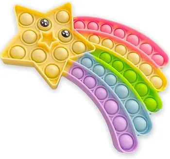 Împinge Popper Jucarie Copii mici Stoarce Stele Jucării de Silicon Durabil Squishy Amelioreaza Anxietatea Jocuri pentru Autism Anti-Stres Stoarce Bubble