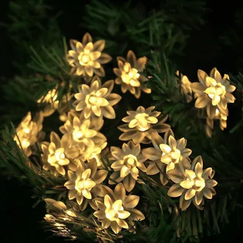 În aer liber lumini solare 5m 7m 12m Fulg de nea, Flori de Lampă Solară LED-uri de Putere Șir de Lumini Zână Grădină de Crăciun Decor în aer liber